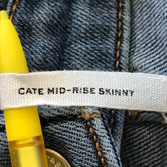 Rag & Bone Cate Mid Rise Skinny Jeans Women 27 Blue Raw Hem Medium Wash Stretch - Picture 4 of 13